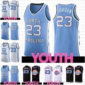 남자 블루 노스 캐롤라이나 주립 대학교 23 Michael JD Youth Kids Mens 농구 저지 NCAA 튜닝 분대 공간 23 유니폼