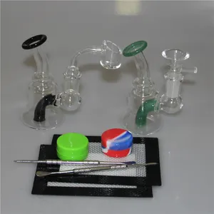 Glass Bong Hookah Oil Rig Rökning Vattenrör Bubble Dab Rigs med 14mm Bowl Quartz Banger