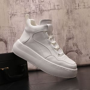 Lyxdesigners snörning klänning bröllopsfest skor hög toppmode icke-halkissläpp avslappnade sneakers bekväm rund tå tjock botten fritid som kör promenad loafers