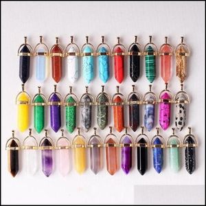 Charms Fashion Natural Stone Shape Charms Healing Crystal Pendant Quartz Chakra Druzy Necklace Jewelry Findinngs Drop De Dhseller2010 Dhtzf