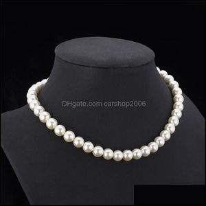 Beaded halsband högkvalitativ syntetisk pärlhalsband för kvinnor trendiga resizable lyxiga vita/svarta pärlhalsband 600 k2 drop del dhvxi