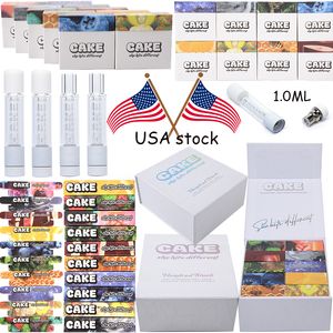 USA Stock ml CAKE Full Glass Atomizers Disposable Vape pens Cartridges Package E Ciagrettes With Box Package Vaporizers Dab Clear