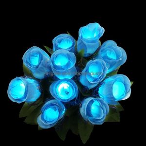 Party Favor Beautif Led Rose Flower Colorf PVC Glowing Light Fluorescence Festive Art Decoration SD439 Drop Delivery 2021 Home Garden Dhufw