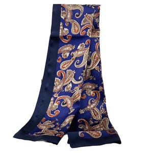 Homens 100% Mulberry Silk Senkf Double Cayer Long Neckerchief Print Pattern