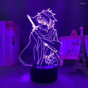 Luzes noturnas Anime Led Light Bleach Toshiro Hitsugaya para decoração de quarto Presente de aniversário Decoração de quarto Manga Lâmpada 3D