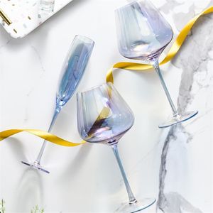 Copos de vinho Europa Crystal Glass Copo criativo de casamento colorido colorido copos de champanhe copos de champanhe Acessórios para decoração de casa