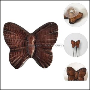 Party Favor Party Favor 1Pc Butterfly-Shaped Wall Hook Home Wood Storage Coat Hat Drop Delivery 2021 Garden Festive Suppl Homeindustry Dhbvo