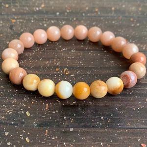 MG1610 Strang Cosmic Love Sun Handgelenk Mala Armband Gelbe Jade Versteinertes Holz Sonnenstein Energie Armbänder Mode Damen Yoga Handgelenke