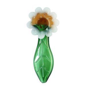 Latest Pipes Sunflower Flower Bowl Decorate Pyrex Thick Glass Tube Handpipe Portable Handmade Dry Herb Tobacco Oil Rigs Filter Bong Hand Smoking DHL Free