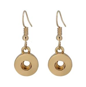 Charm Noosa Sier Gold Hook Earring Metal Drop Earrings Snap Ear Jewelry Fit 12mm knappar Simple Women Delivery 2021 DHSeller2010 Dhurn