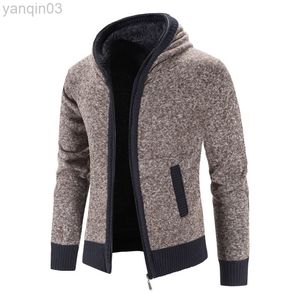 メンズセーターフード付きジャケットメンセーターコートベストセーターセイター厚い温かいセーター冬のカジュアルベストフーディーズスリムフィットベスト3XL L220831