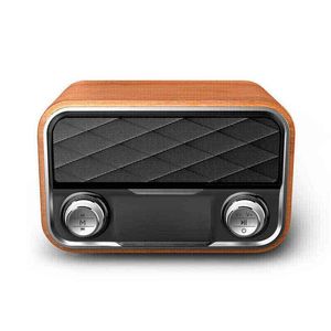 Taşınabilir Hoparlörler Radyo Retro Vintage Bluetooth Eski Ses Kutusu Hoparlör için Eski- Moda Sınıf Tarzı Dahili Subwoofer Kablosuz Surround Müzik T220831