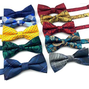 Bow Ties Marka% 100 Mikrofiber Bowtie Dokuma Dot Kontrol Edilmiş Soyulmuş Kelebek Gelinlik Erkekleri Resmi Köpek Mavi