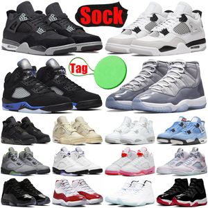 jumpman 4s 5s 11s basketballs shoes for mens womens Military Black Cats Canvas Cool Grey 4 5 11 Concord University Blue White Oreo Bred Sail trainers sports sneakers