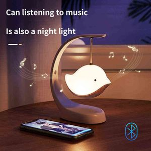 Haut-parleurs portables Haut-parleur Bluetooth Petite lampe de nuit Cadeau pour filles Bureau Oiseau Musique Lumière Chambre Lampe de bureau T220831