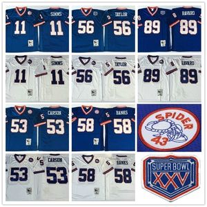 Vintage New 56 Lawrence Taylor Jersey Giant 11 Phil Simms York 53 Harry Carson 58 Carl Banks 89 Mark Bavaro Erwachsene genähte Fußballtrikots