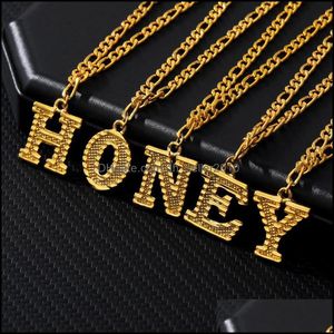 Tornozeleiras A-Z Letter Tornozeleiras para mulheres Moda de moda inglesa Alfabeto Tornozelo Bracelet Gold Aço inoxidável Jóias de pé da perna 563 Q2 Drop D Dhupt