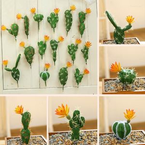 Flores decorativas de estilo múltiplo artificial suculento cacto verde desktop criativo Falso Flor Wedding Home Decoration plante bonsai