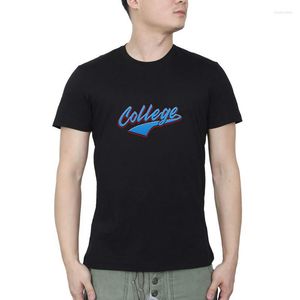 Camisetas masculinas camisetas masculinas College Retro College Graduação engraçada estudante Wo Streetwear O pescoço de verão Casual