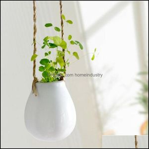 Vase US Home Garden Balcony Ceramic Ceramic Planter Flower Pot Plant Vase with Twine Little Bottle Decor2532 Drop Delivery 2021 Homei Dhydw