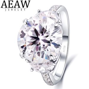Solitaire Ring Wedding Rings 64ctw def Color Round Brilliant Cut Engagement Band Full Real Solid 14K White Gold eller Silver 925 Gift