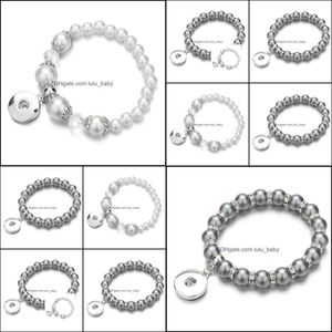 Charmarmband noosa snap armband smycken imiterade pärlpärlor ingefära knappar bit charm armband passar diy 18mm snaps droppleverans 2 dhdnp