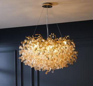 French Crystal Pendant Lamps Romantic Golden Living Room Matsal Decoration Lamp Custom Hotel Project Lighting Chandelier