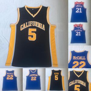 NCAA California 5 Jason Kidd Navy Blue Basketball Jersey Film #22 Quincy McCall 100% Stiched High School Męskie koszulki Rozmiar S-