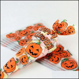 Gift Wrap 100st Halloween Cone Bag Pumpkin Bat Spider Trianglesmape Candy Bags Gift Favors Package Treat eller Trick Pocket 220819 Drop Dhosa