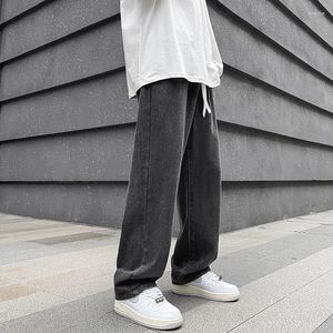 Jeans da uomo Uomo Nero Marca 2022 Primavera Hip Hop Streetwear Coreano Gamba Larga Pantaloni da Uomo Moda Y2K Dritto Casual