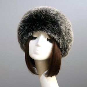 Berretti invernali cappelli da sci con fascia per capelli pelosa spessa zecca russa cappello da donna in pelliccia sintetica cappello da esterno vuoto top berretto da neve all'ingrosso