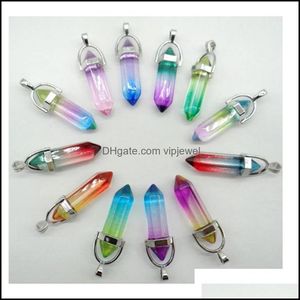 Шармс шестигранник Prism Glass Point Rainbow Pendent Mticolors Charm Hanging Sharese Dewellay Make Wholesale Drop Dhseller2010 Dhnl8