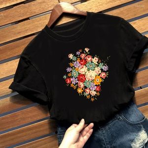 T-shirt da uomo T-shirt da uomo Abbigliamento da donna T-shirt Manica corta Estate Personalità casual Graziosi fiori di campo Stampa Top Unisex