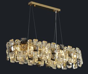 Luxur Crystal Chandelier Matsal Oval Hanging Lamp Modern Gold Home Decor Kitchen Island Luster Led Creative Light Fixture