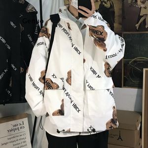 Men's Jackets Winter Man Wadded Parka Vintage Print Loose Japanese High Quality Hooded Large Fur Collar Men Clothing Fashion Coats