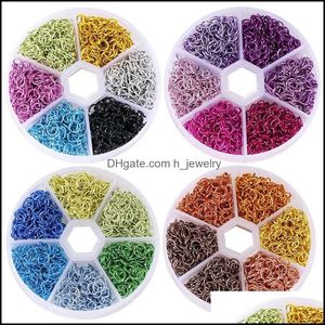 Jump Rings Split Rings 1080Pcs Box 6 Colors 6Mm Colorf Aluminum Wire Open Jump Rings Connector For Jewelry Making With A C Hjewelry Dhzej