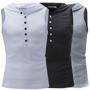 Herren Tank Tops Kapuzenkragen Top Männer Casual Slim Tanks Ärmellose Weste Fitness Elastische Baumwolle Herrenbekleidung