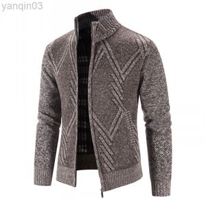 Herrenpullover Winterjacken Männer Strickjacken Pullover Mäntel Hochwertiger männlicher Stehkragen Freizeitwesten Slim Fit Warme Pullover Größe 4XL L220831