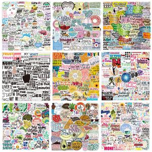 12 Styles 50PCS Graffiti Skateboard stickers inspirational quotes For Car Baby Helmet Pencil Case Diary Phone Laptop Planner Decor Book Album Kids Toys DIY Decals