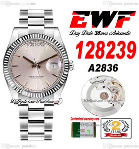 EWF DATA DATA 128239 A2836 AUTOMÁTICO UNISSISEX Relógio Mens Senhoras 36mm Buzel Silt Stick Stick Dial Bracelete presidencial Mesma Cartão de Serial Super Edição Puretime SS-E5