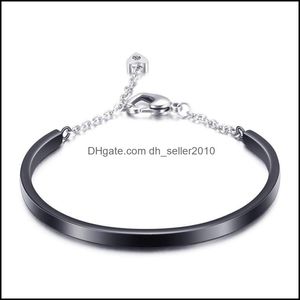 Braccialetti con ciondoli Fashion First Jewelry Heart Lock Bracciale da donna in acciaio al titanio all'ingrosso e al dettaglio 3672 Q2 Drop Deliver Dhseller2010 Dhp3K