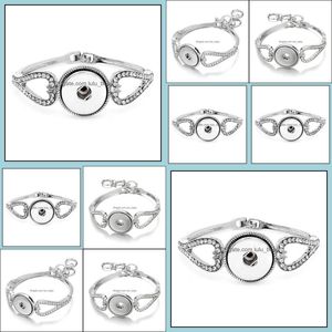 Charm Armbänder Herz -Schnapp -Armband Link Armreifen Charm Metall Armbänder für Frauen passen 18 mm Snaps Taste Schmuck Dolpe Lieferung 2021 DHS DHQ9U