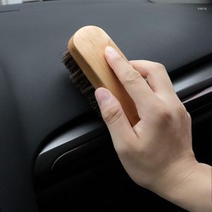 Car Sponge Wash Horsehair Brush Detailing Cleaning Tools Wooden Handle Detail Clean Auto Interior Cleaner Care