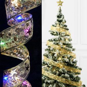 Juldekoration 1m/2m/5m LED -str￤nglampor Ribbonbatteri drivs Fairy Lights Navidad Nytt ￥r h￤ngande dekorer D6.5