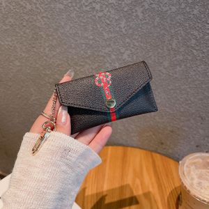 Moda chave bolsa fivela chaveiro carro feito à mão luxo designer clássico chaveiros de couro genuíno homens mulheres mini carteira bolsas presente requintado com caixa dustbag