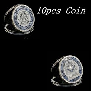 10pcs mason Masonic Lodge Masonic Craft Symbols Token Silver Plated Collectible Coin Gift Creative335v