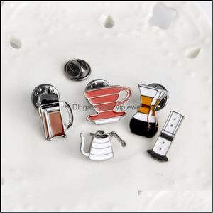 Pins Brooches Hand Punch Pot Aeropress Brand Filter Bowl Coffee Enamel Pins Shirt Bag Hat Decoration Jewelry Lovers Gift Dhseller2010 Dhkyf