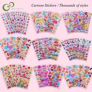 Kids Toy Stickers 10 SheetsLot 3D Puffy Bubble Stickers Cartoon Princess Animals Waterpoof DIY baby Toys for Children Kids Boy Girl GYH 220830