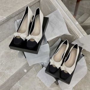 The Row Bow The Leather shoes Single Coco Shoes Women's Flat Heels French Simple and Comfortable Work Shoes