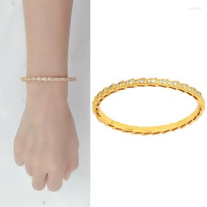 Bangle Full Dimond Armband för kvinna Turkiska smycken Crystal Cubic Zircon anpassade Kpop Bangles Vintage Luxury Christmas Gift